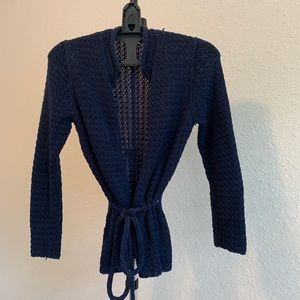 J Crew Navy Open Front Knit Cardigan